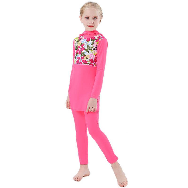 Product Introduction of Girls' Conservative Swimsuit: Burkini Beachwear for Kids 4