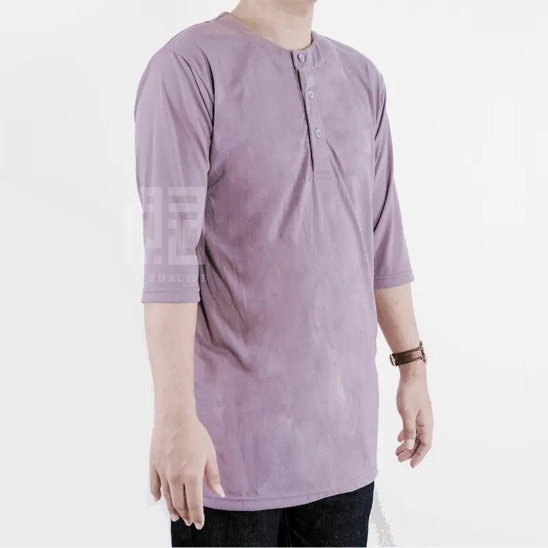 Kurta Pakistan Bahan Kaos Lengan 3/4 Baju Koko Muslim Fashion Dewasa Nyaman Panjang 3