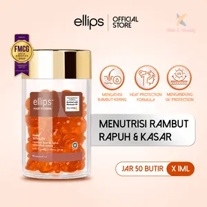 Ellips Hair Vitamin Moroccan Hair Vitality Jar 50 Butir | Vitamin Rambut untuk Rambut Rapuh dan Kasar
