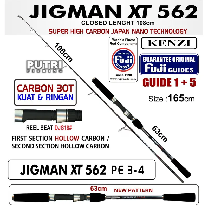 JORAN KENZI JIGMAN XT 562 Fuji Guides PE2-3 PE3-4 Jigging Spinning pancing jig 0
