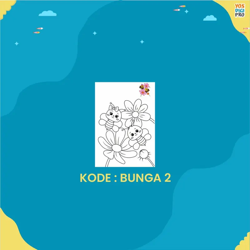 KERTAS MEWARNAI GAMBAR BUNGA / GAMBAR MEWARNAI COLORING UNTUK ANAK 4