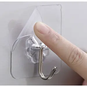 HANGER WALL / HOOK PAKU GANTUNGAN HOOK MAGIC TEMPEL DINDING KUNCI TAS ALAT DAPUR / GANTUNGAN HOOK TEMPEL TRANSPARANT SERBAGUNA 1PCS GANTUNGAN MAGIC HANGER BESI CANTELAN DINDING