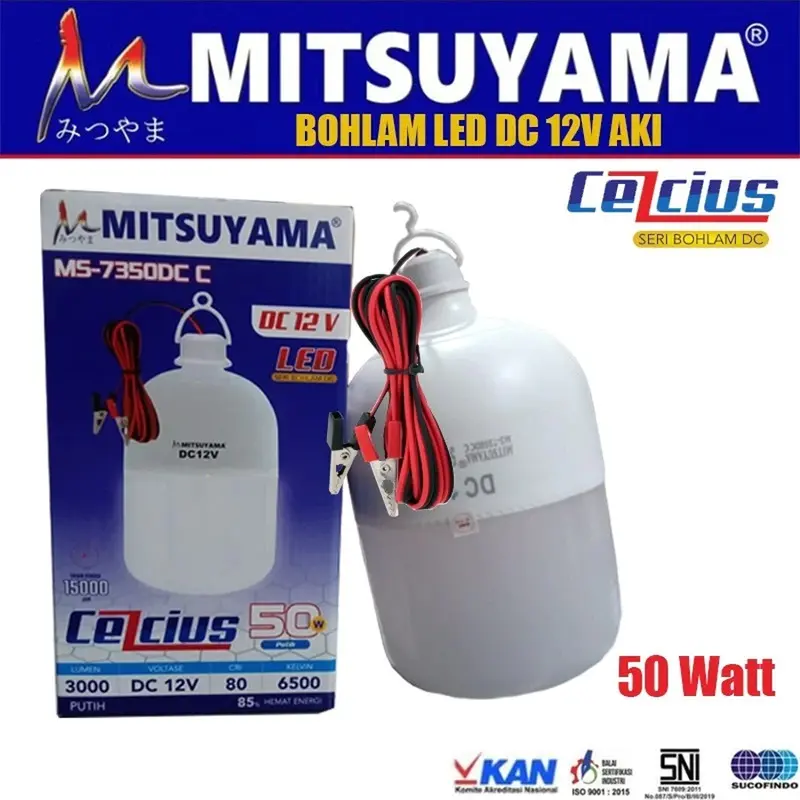 Lampu Bohlam LED DC 12V 10, 20, 30, 40, 50 Watt Mitsuyama Colok Aki - Solar Panel 6