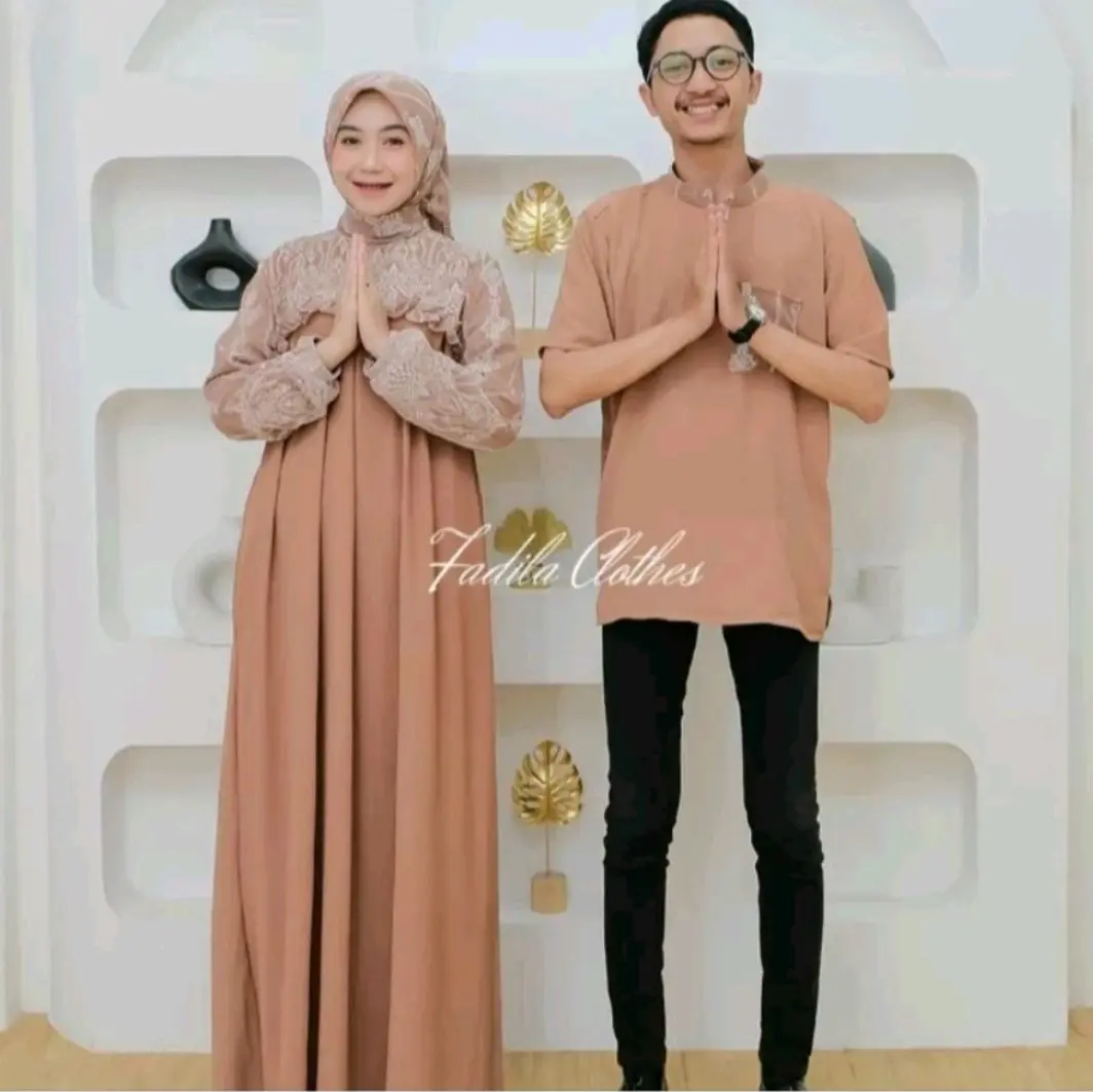 one set kanaya gamis + baju koko cowok