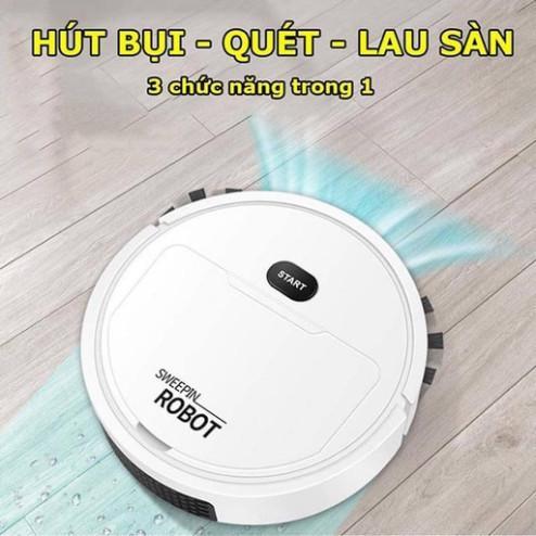 Robot Hút Bụi Lau Sàn Nhà Thông Minh 3in1 , Máy Hút Bụi Mini Sạc PIN