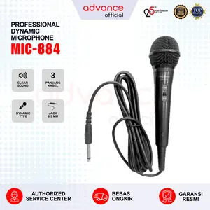 【COD】Advance MIC-884 Karaoke Profesional Dynamic Microphone Jack Besar 6.5mm - Switch ON/OFF Besi Colokan Hitam Plastik ABS