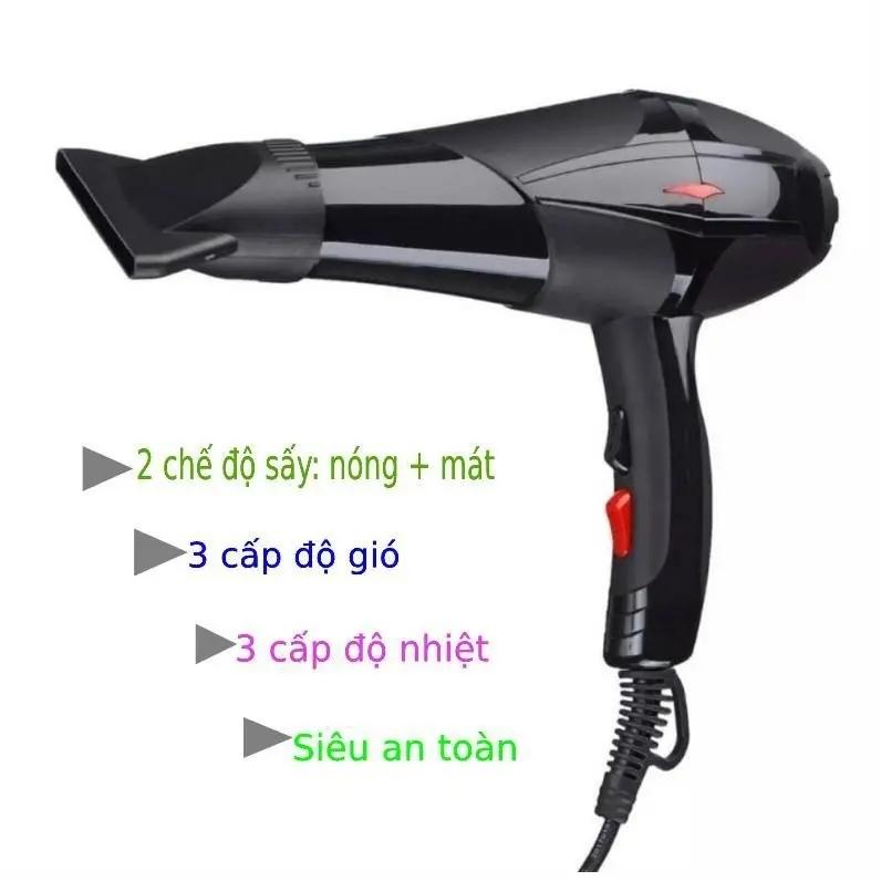 Máy sấy tóc công suất 3500w làm tóc nhanh khô có 2 chế độ nóng lanh kèm ống tạo kiểu