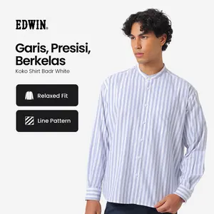 EDWIN JEANS - Kemeja Koko Pria Lengan Panjang BADR WHITE Baju Muslim Pria