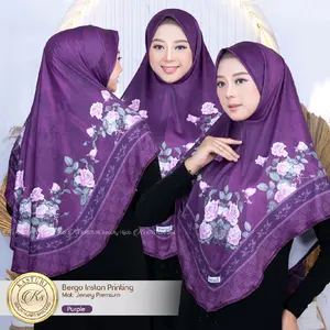 Kasturi hijab bergo instan daily motip printing Azizah Pet malay Bunga Muslim Kerudung Simple Busa Kombinasi Variasi