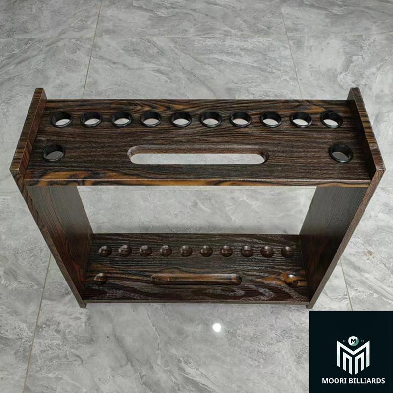 Giá để cơ bida gỗ/GÁC CƠ BI-A/ Giá để cơ 12 lỗ/ Giá cơ bi a di động nguyên kệ/ Giá cơ đi động