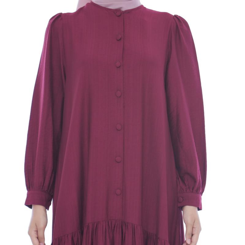 Product Introduction of Dress Lunna Dress Mahaira Premium Bahan Polo Linen Katun Premium Dress Wanita Muslim Dewasa Mewah  Pesta Elegant Gamis Kondangan Gaun Hitam Rayon Midi Navy Remaja Panjang Crinkle Basic Airflow 4