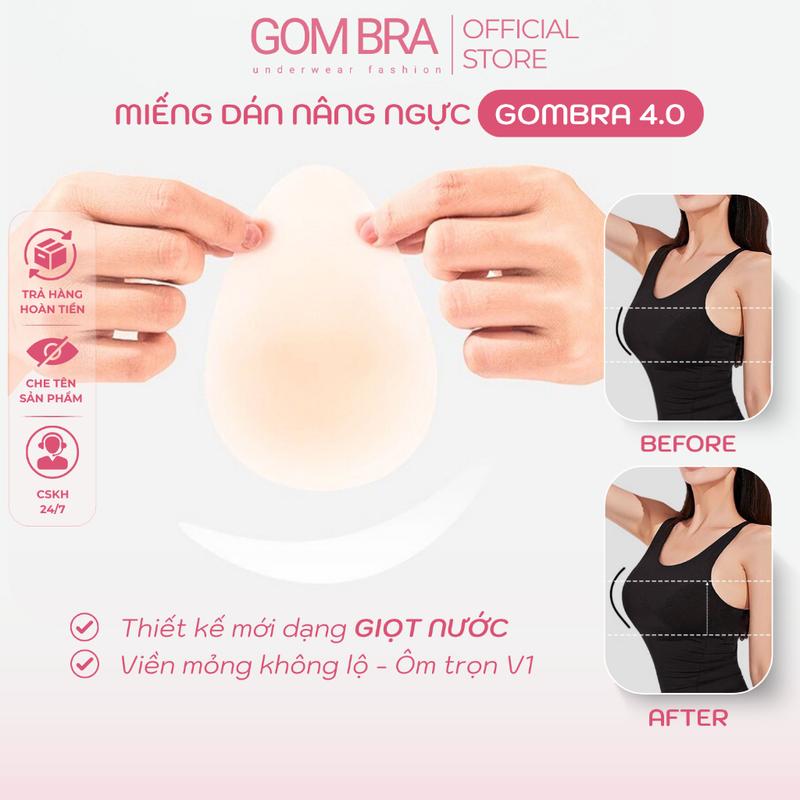   DEAL QUÀ TẶNG  Miếng Dán Nâng Ngực Silicon Gom Bra Lớp Gel Siêu Dính Miếng Dán Ngực Thiết Kế Giọt Nước Không Lộ Viền Tái Sử Dụng Nhiều Lần - JR-007 