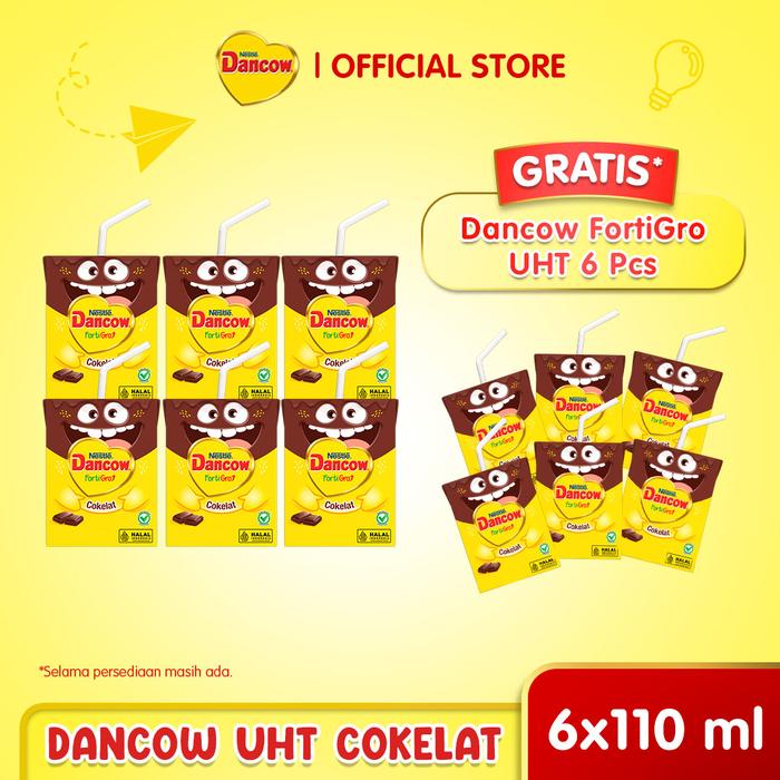 Gambar Nestle DANCOW FortiGro Susu UHT Coklat 110ml x 6 FREE 6 UHT dari Dancow Indonesia Kota Tangerang Tokopedia