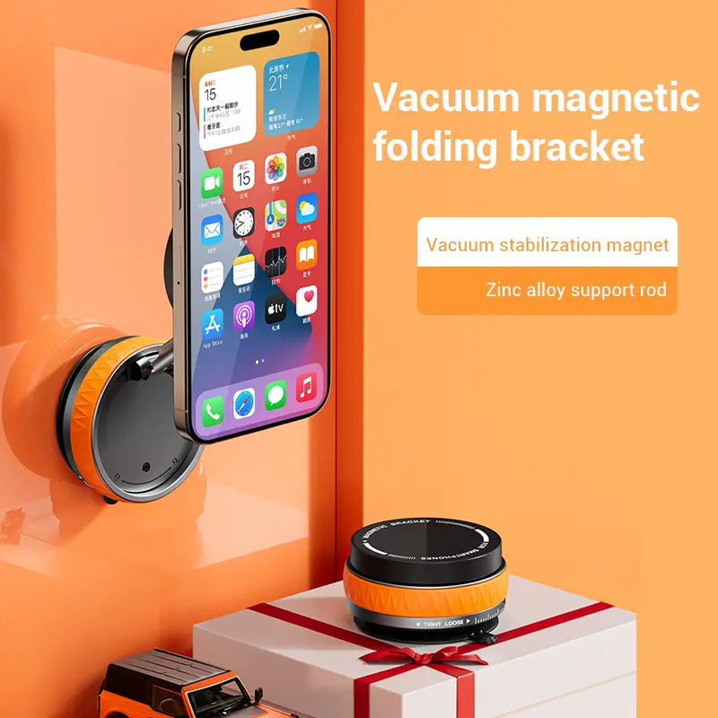 New Vacuum Adsorption Mobile Phone Holder, No Need To Charge, Magnetic Mobile Phone Holder, Portable Mobile Phone Holder, One Twist To Adsorb, Suitable For All Kinds Of Smooth Flat Surface Adsorption Magnetic Mobile Phone Holder Artifact.