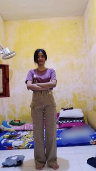 Product Review of HANDS UP - JINISO Cargo Baggy Celana Jeans Wanita Highwaist from D**a 3
