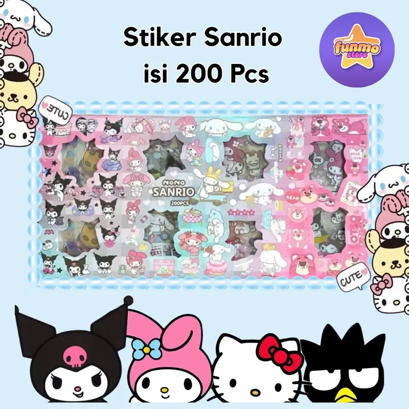 Stiker NoNo Sanrio isi 200 Lembar Per Box Edisi Terbaru Karakter Lucu 0