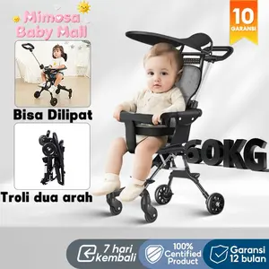 Stroller Bayi Magic 2 Way Travel Ringan dan Dapat Dilipat dengan Sabuk Pengaman 3 Titik Stroller Bayi Magic Ringan dan Praktis dengan Handle Dorongan yang Dapat Disesuaikan