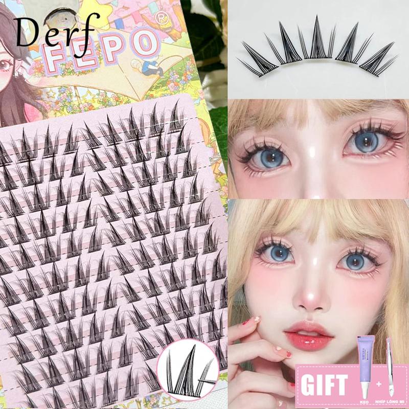 Lông Mi Giả, 10 Hàng, hoa hướng dương, mi giả tô đát kỷ ,Dung Tích Lớn, Có Thể Tái Sử Dụng,12mm, Món quà miễn phí Keo dán lông mi + nhíp Cosmetic Mỹ Phẩm