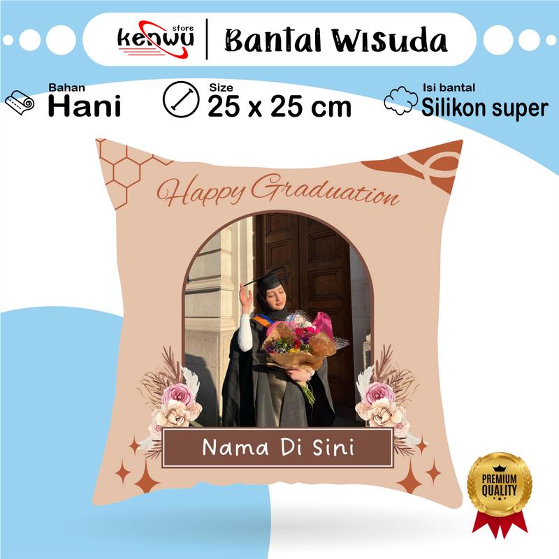Bantal Graduation custom foto 25x25cm /Bantal Wisuda custom foto 0