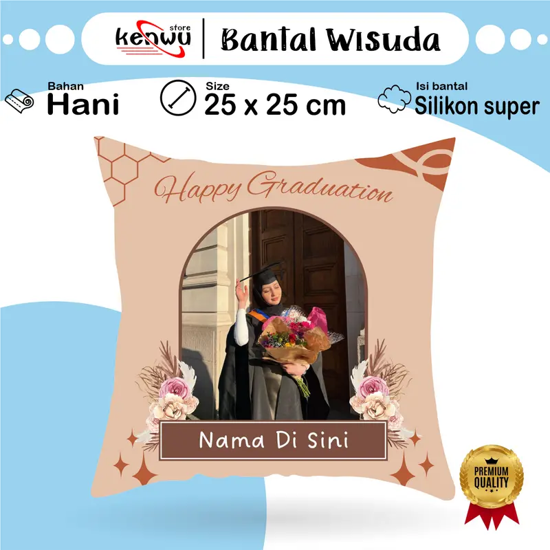 Bantal Graduation custom foto 25x25cm /Bantal Wisuda custom foto 0