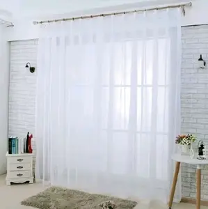 Gorden Vitrase Voil Polos Model Plisket Kawat S - Curtain Kain