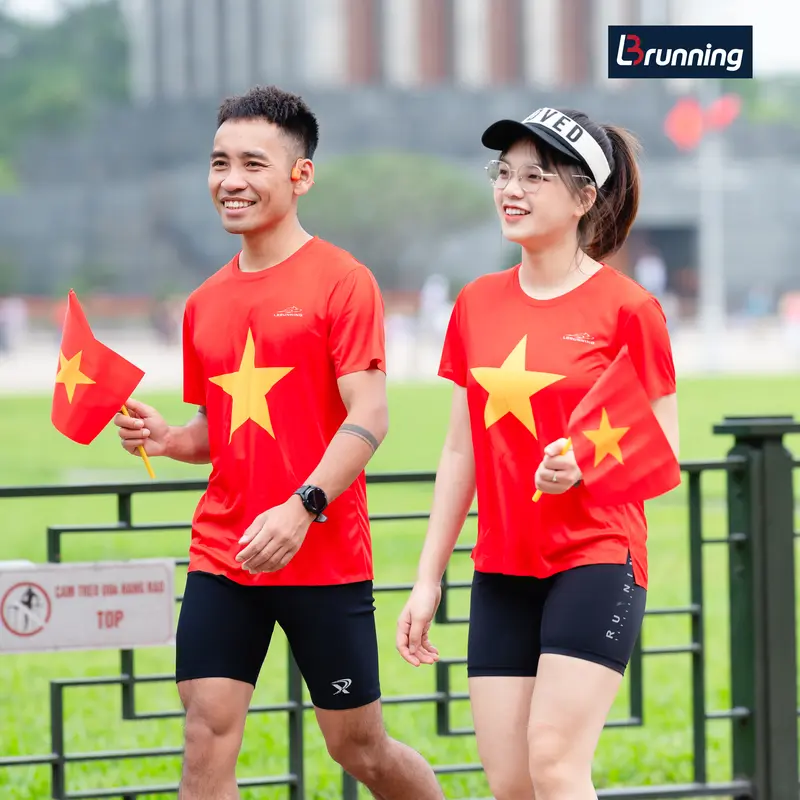 Áo Thun Nam/Nữ Chạy Bộ,Thể Thao mỏng nhẹ,thoáng mát Cờ Đỏ Sao Vàng LBrunning 3