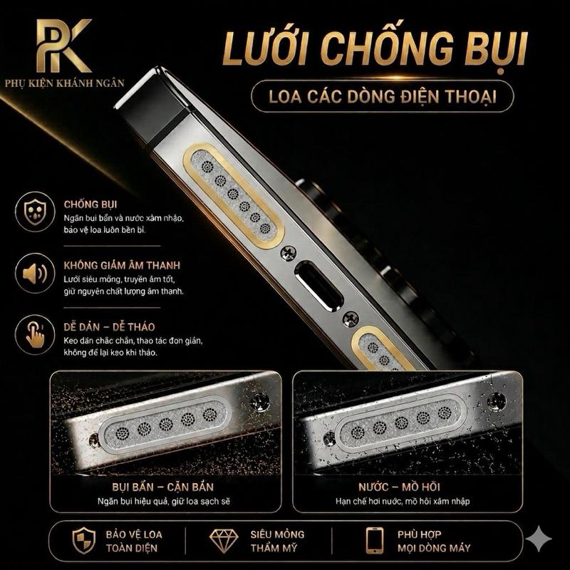 Set 3 cặp ( 6 cái ) Miếng Dán Lưới Chống Bụi Loa IPHONE Và Các Dòng điện thȯại Khác! Case