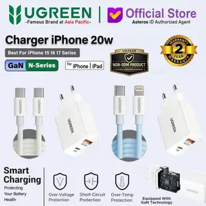 UGREEN Charger iPhone 11 12 13 14 15 16 GaN Type C / Lightning MFi Fast Charging 20w 30w