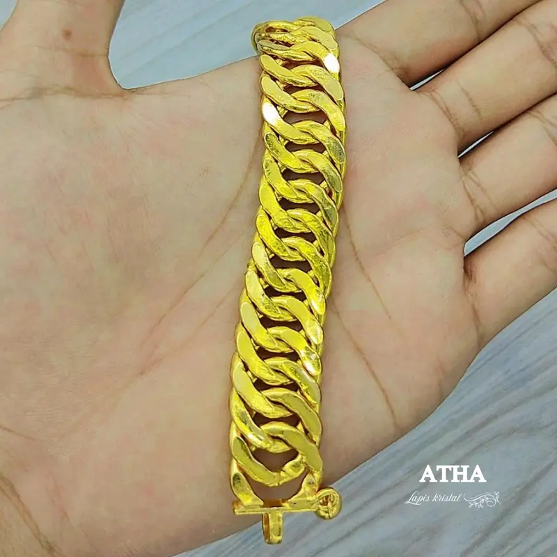 Gelang Lapis Kristal Atha Motif Lipan Model Susun Double gelang tangan wanita Emas Perhiasan Bracelets 7