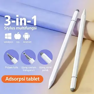【COD】Terbaru Pen Layar Sentuh 3-dalam-1 Pen Kapasitif Pen Sedutan Magnetik Pen Tulis Tangan Tablet Telepon