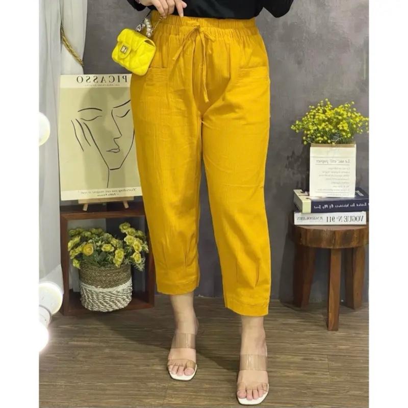 HARUKA PANTS LINEN CRINKEL SUPERJUMBO MUAT SAMPAI 100kg Wanita 2