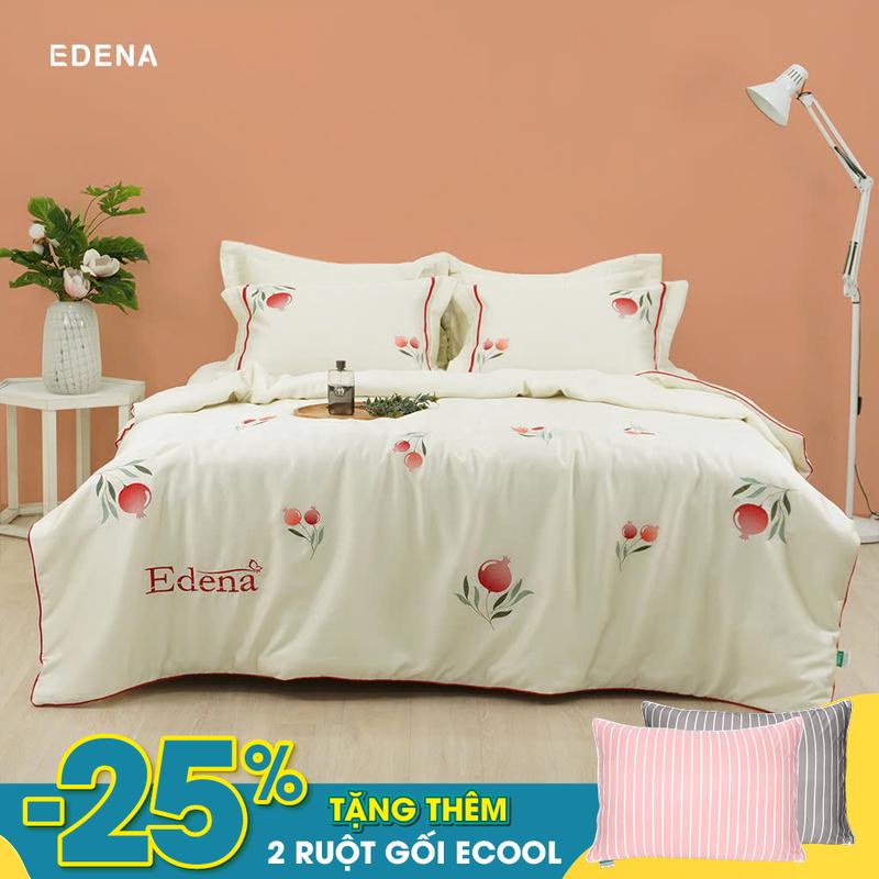 Tặng 2 ruột gối Ecool Bộ 5 món chăn ra Tencel 60s