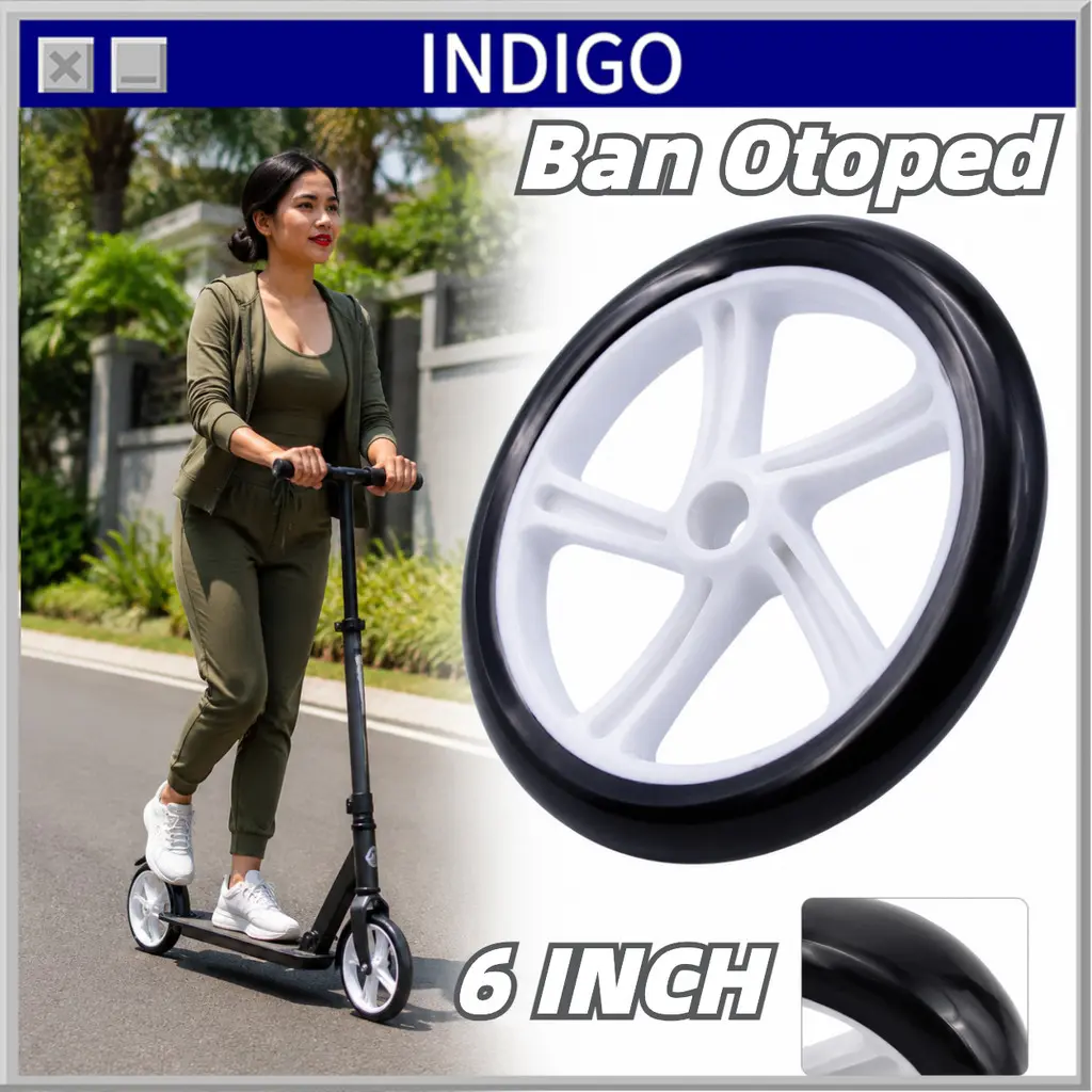 Roda Otoped 6 Inch Universal Ban Skuter Injak Karet Awet Ban Pengganti Depan Belakang Berkualitas