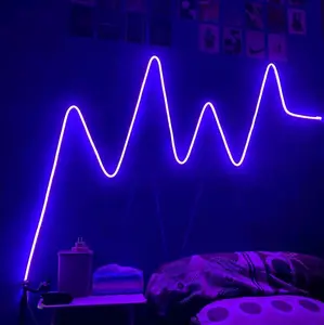 [47] Lampu Dekirasi Estetik Strip LED Neon Flex 220V 1-5 Meter Mudah Dibentuk Detak Jantung Fleksible