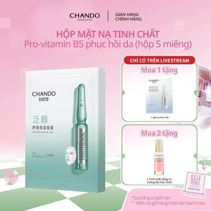 EX - ĐỘC QUYỀN KOL Hộp Mặt Nạ Tinh Chất Hỗ Trợ Dưỡng Trắng Làm Dịu Da CHANDO Himalaya 28mL x 5 pcs Hàng Chính Hãng