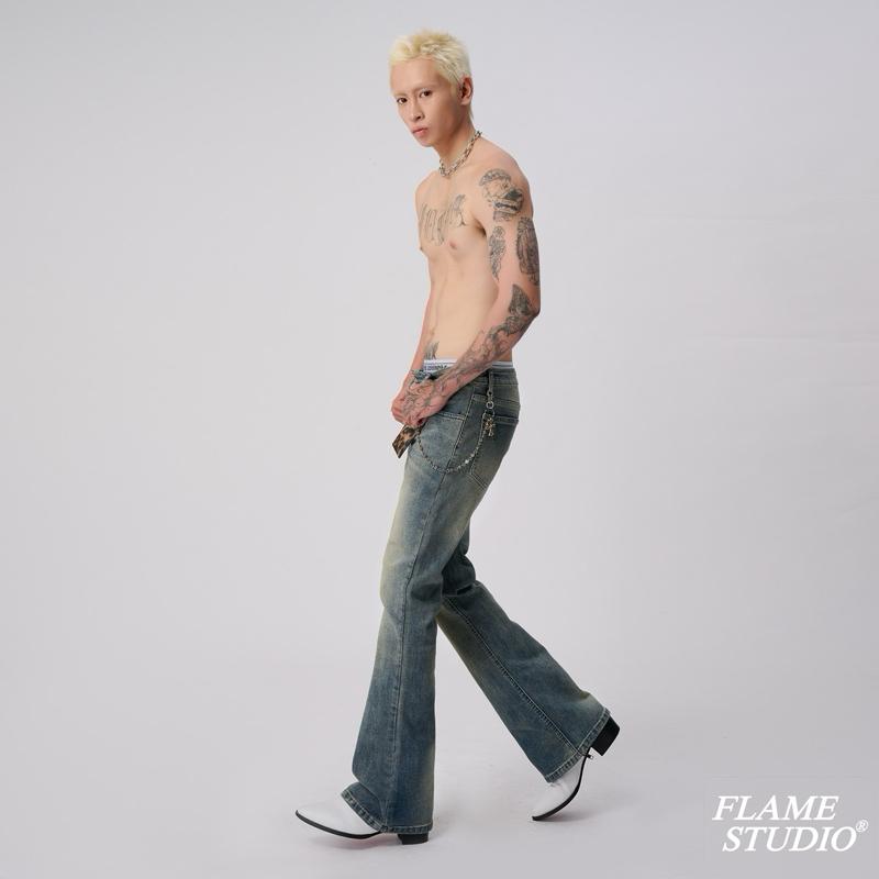  Flare Denim In Dust Blue - Quần Jeans Nam Ống Loe Màu Dust Blue Menswear quần  jeans 