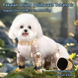 [COD]Celana anjing anti debu luar ruangan dengan kaki / beruang tahan air dan anti-kotoran pakaian anjing kecil untuk berjalan-jalan