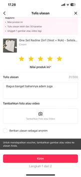 Product Review of One Set Nadine 2in1 (Vest + Rok) - Setelan Wanita - Setelan Kekinian - Baju Setelan Wanita - Setelan Rok Wanita - Vest Wanita from f**i s**l 0