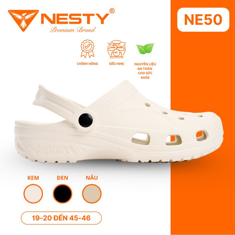 [TẶNG CHARM 3D] DÉP SỤC NGUYÊN KHỐI SIÊU NHẸ FULL SIZE GIA ĐÌNH MÃ NE50 (KO1)