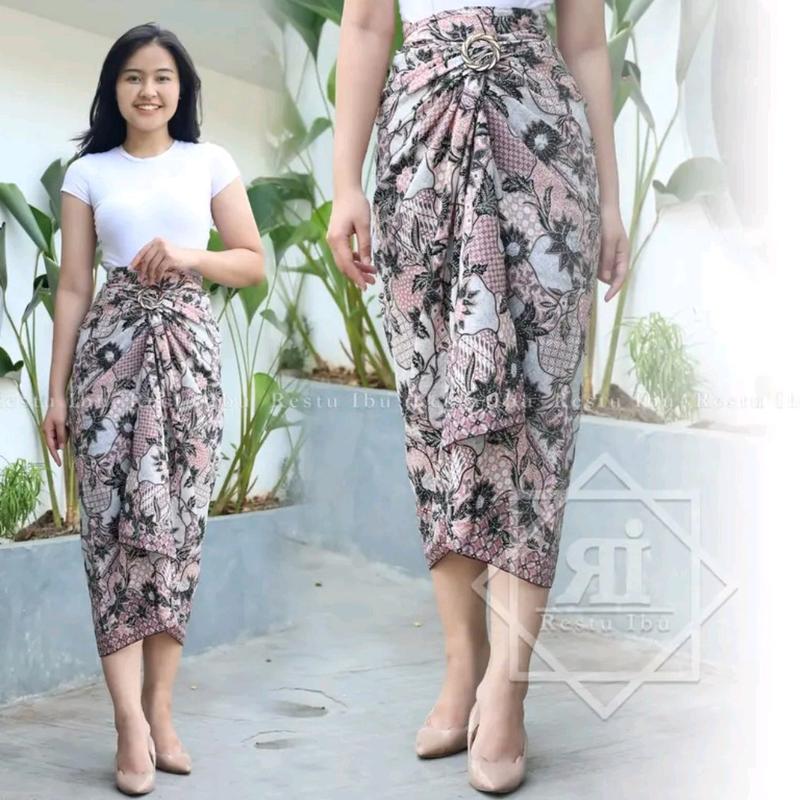 Rok Lilit Batik Kondangan Rok Lilit Wisuda Elegan Batik Halus Kekinian Rok Lilit Batik bahan foil//rok free gasper 6