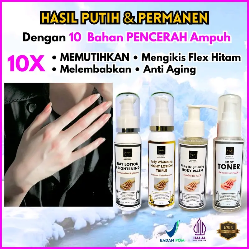 MUFAZKIN ORIGINAL BPOM HANDBODY PEMUTIH BADAN SUPER PREMIUM HB WHITENING BOOSTER 3