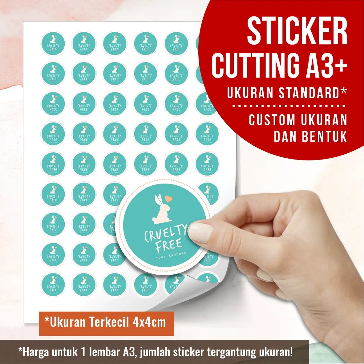 Cetak Sticker Cutting/Cetak Sticker Bentuk/ Cetak Sticker Cutting Custom