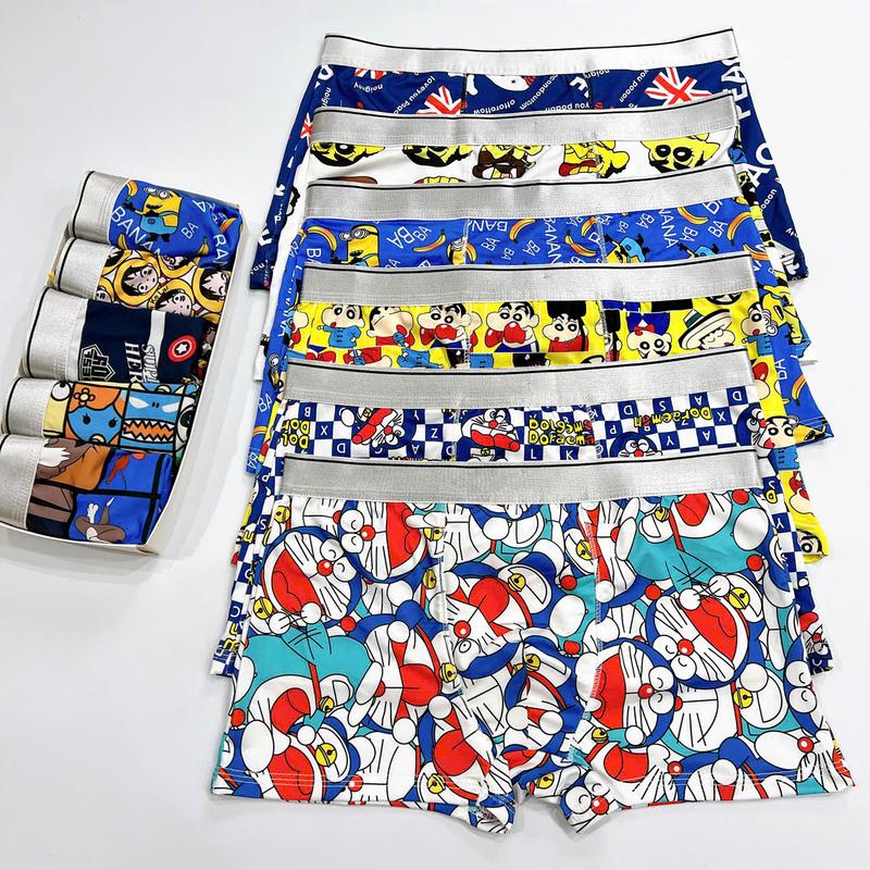  Combo 5 Quần Sịp Hoạt Hình Nam Doremon Thun Lạnh Cao Cấp Quần Xì Nam Co Dãn Thoáng Mát Thoải Mái boxer nam sịp đùi 