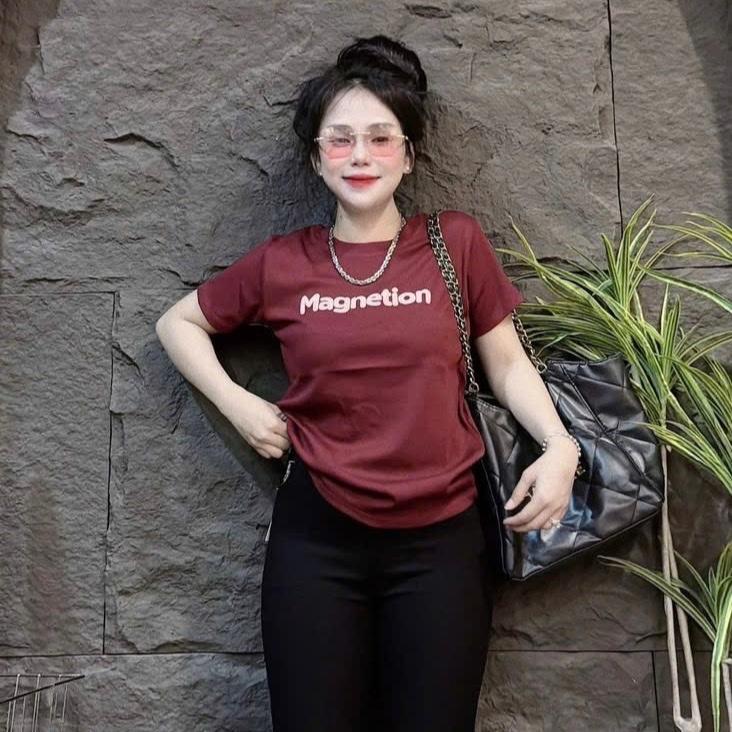 | A313| - áo thun nữ babytee from ôm vừa [   Magne] borrip, co giãn,  Cổ Tròn Women Top Nhun aothun  thaibd thông thường áo vàng cổ thuyền áo polo