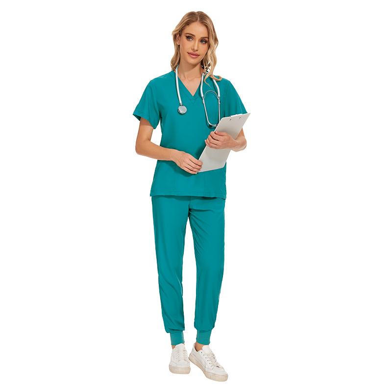 Fasuprich-Elastic Quick-Drying Hand Washing Suit Women's Operating Gown Men's and Women's Short-Sleeved Thin Operating Room Surgical Clothes Stomatologist Work Clothes Workwear 8