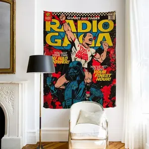 Latar belakang hiasan dinding band rock Queen, wallpaper bar festival musik, dekorasi kepala tempat tidur ruang tamu kamar tidur.