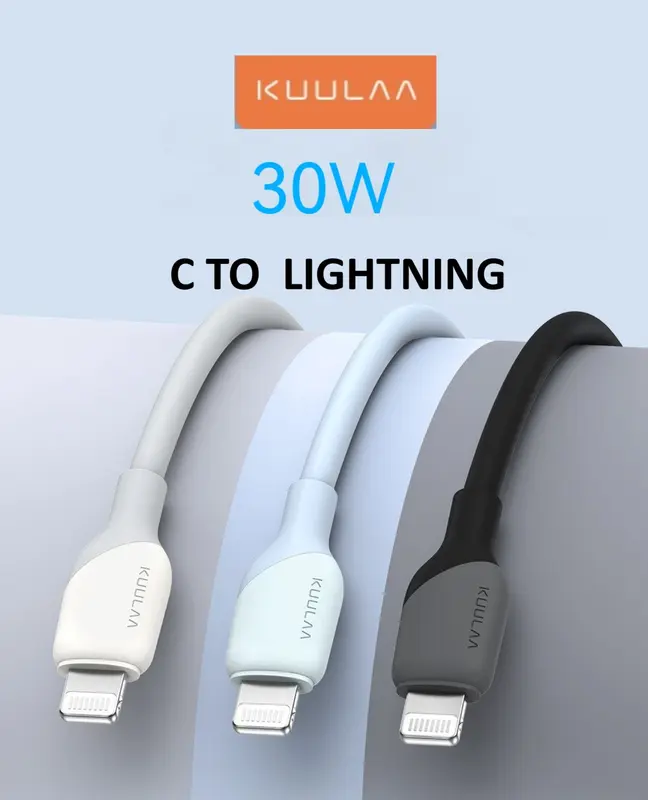 KUULAA Kabel MFI Type C to Lightning Soft Silicone Cable 1M 0