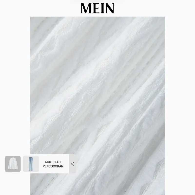 [MEIN] URBAN Kemeja Casual lengan Panjang Longgar dengan Tampilan Transparan untuk Wanita 86544 7