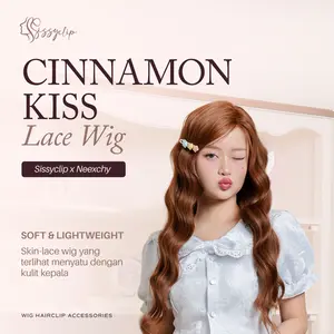 SISSYCLIP - CINNAMON KISS LACE WIG SISSYCLIP x NEEXCHY - WIG LACE NATURAL MODEL GELOMBANG MERMAID 60CM CHOCOLATE BROWN
