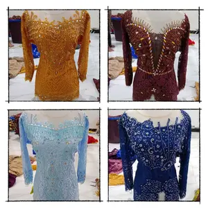kebaya semi prancis payet depan belakang, bahan adem, (FIX DI LIVE)